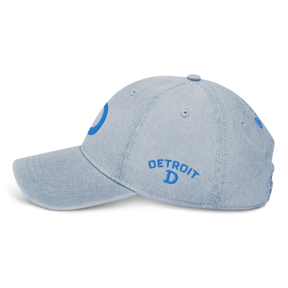 Detroit 'Old French D' Denim Baseball Cap | Azure Embroidery