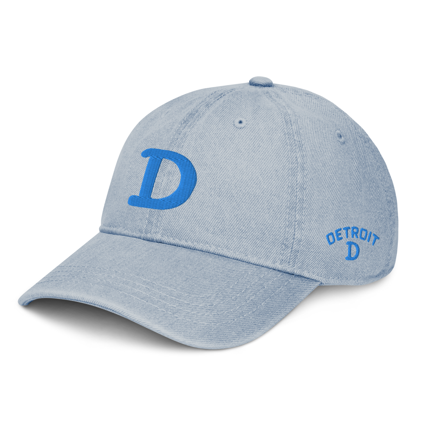 Detroit 'Old French D' Denim Baseball Cap | Azure Embroidery