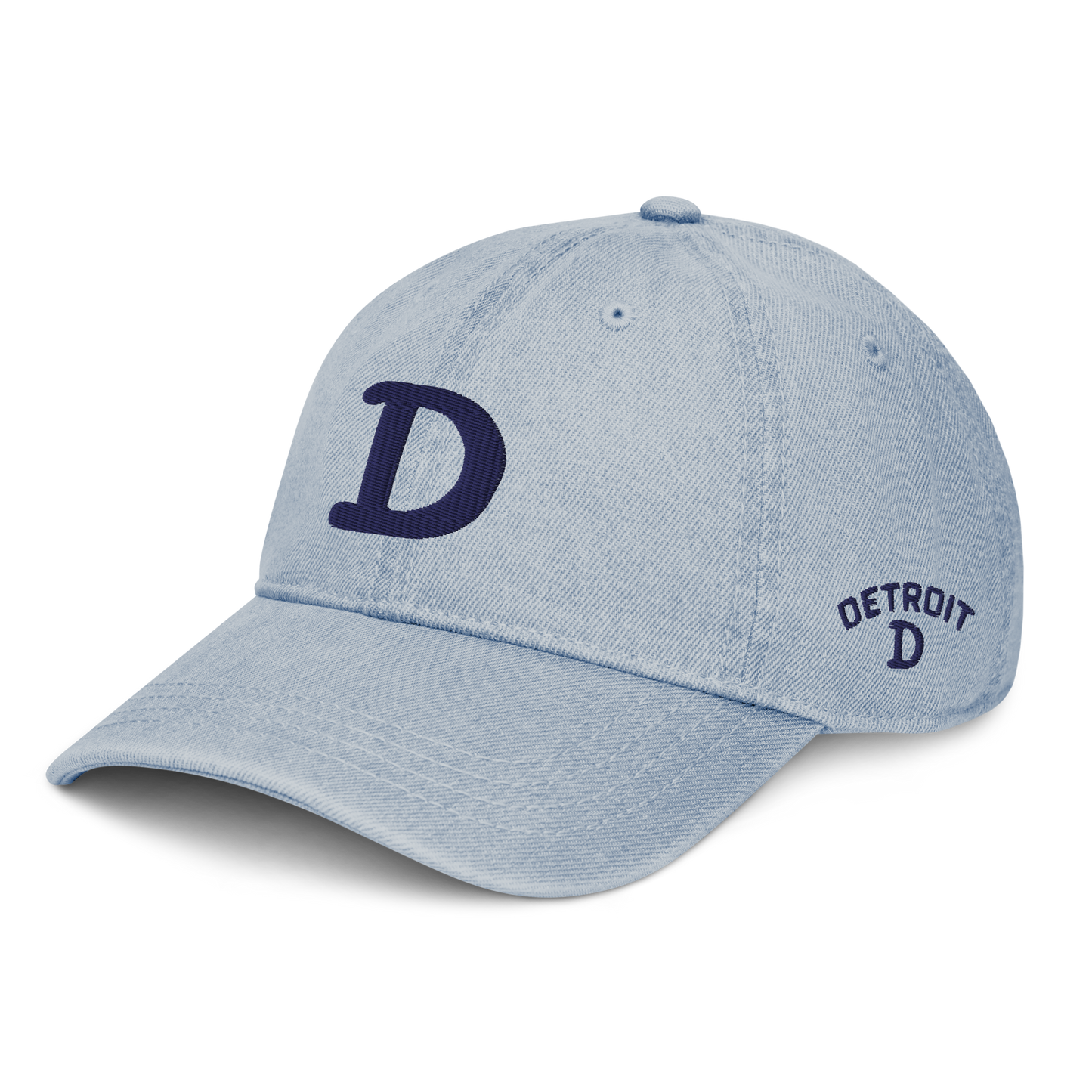 Detroit 'Old French D' Denim Baseball Cap (w/ Side Design)