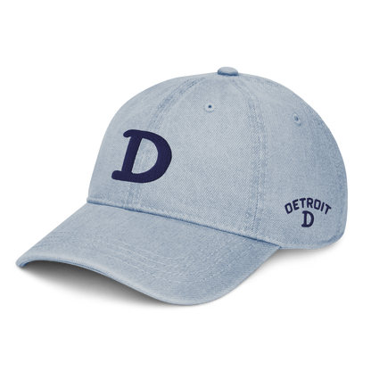 Detroit 'Old French D' Denim Baseball Cap (w/ Side Design)