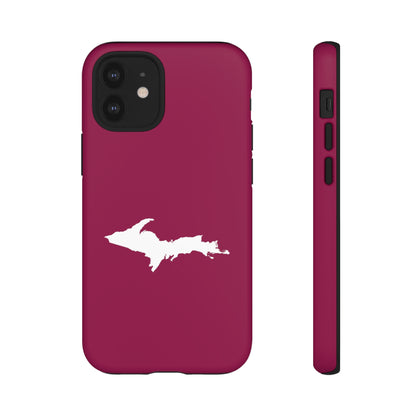 Michigan Upper Peninsula Tough Phone Case (Ruby Red w/ UP Outline) | Apple iPhone