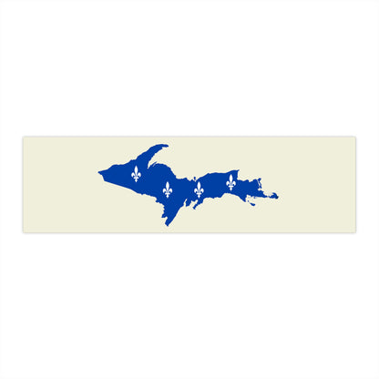 Michigan Upper Peninsula Bumper Stickers (w/ UP Quebec Flag Outline) | Ivory Color Background