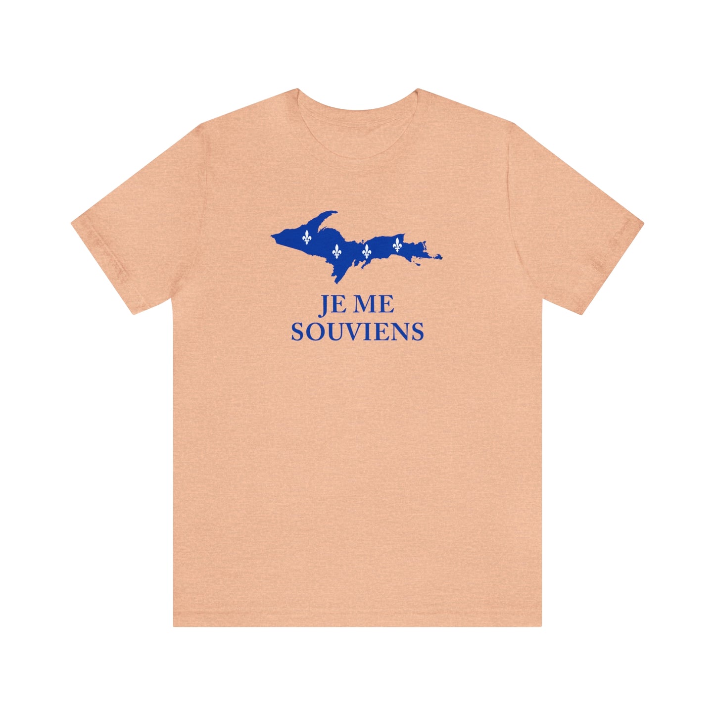 Upper Peninsula 'Je Me Souviens' T-Shirt (w/ UP Quebec Flag Outline) | Unisex Standard Fit