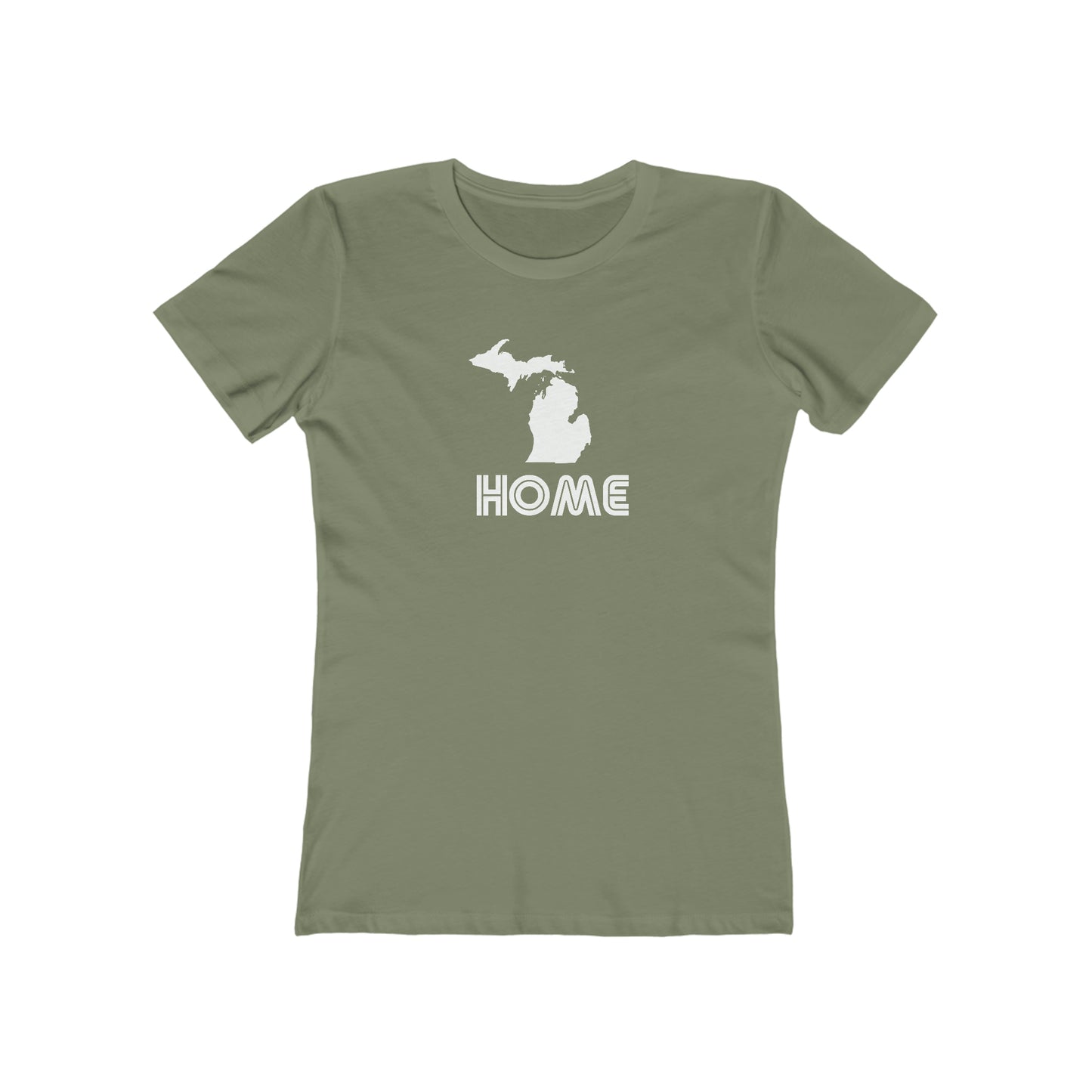 Michigan 'Home' T-Shirt (1970s Audiophile Font) | Women's Boyfriend Cut