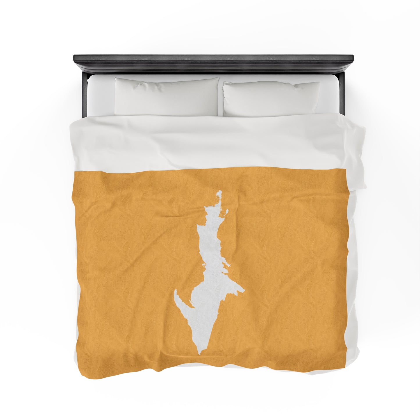 Michigan Upper Peninsula Plush Blanket (w/ UP Outline) | Citrine