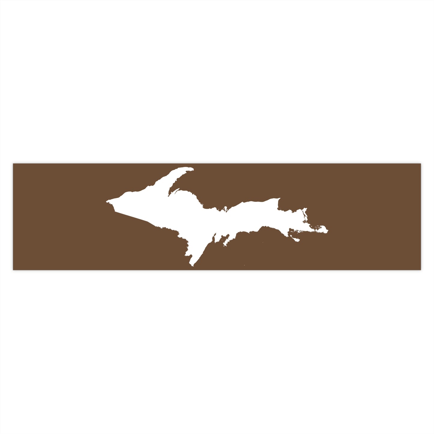 Michigan Upper Peninsula Bumper Sticker (w/ UP Outline) | Coffee Background