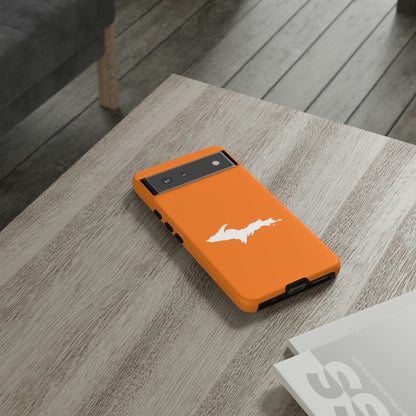 Michigan Upper Peninsula Tough Phone Case (Orange w/ UP Outline) | Samsung & Pixel Android