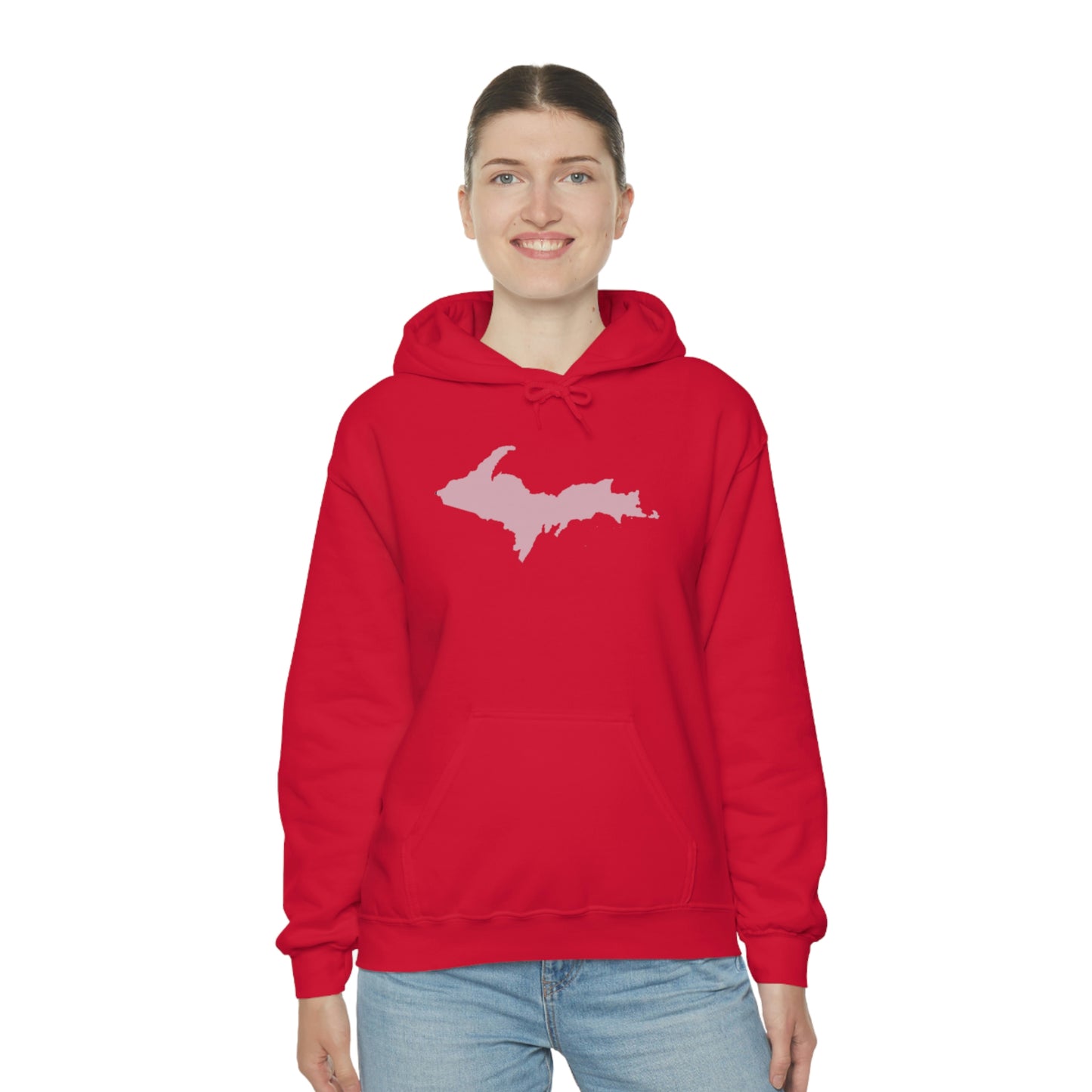 Michigan Upper Peninsula Hoodie (w/ Pink U.P. Outline) | Unisex Standard