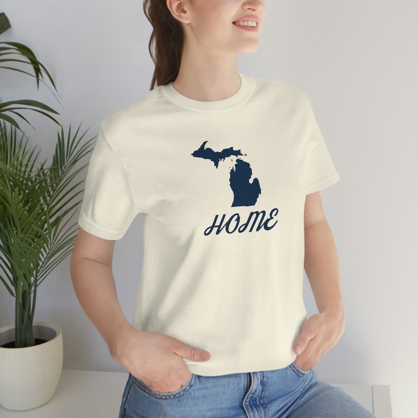 Michigan 'Home' T-Shirt (Retro Script Font) | Unisex Standard Fit