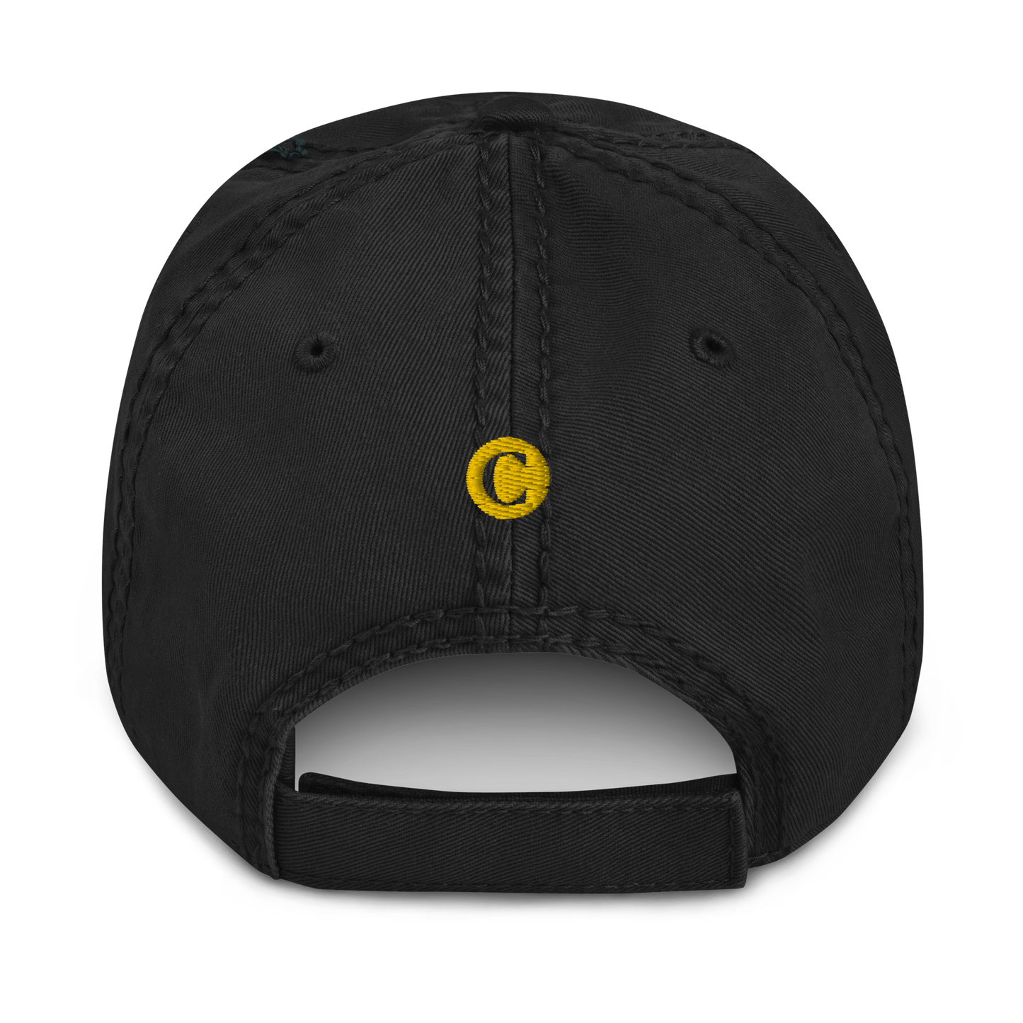 Detroit 'Old French D' Distressed Dad Hat (w/ Side Design) | Gold Embroidery