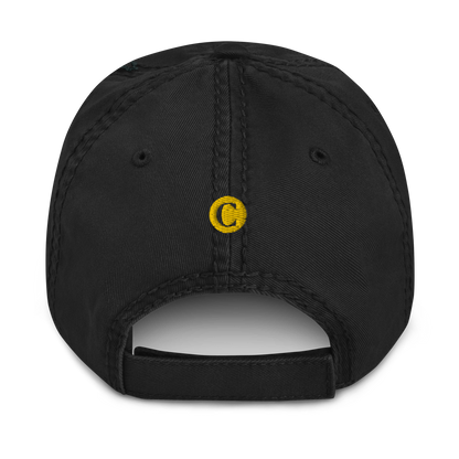 Detroit 'Old French D' Distressed Dad Hat (w/ Side Design) | Gold Embroidery