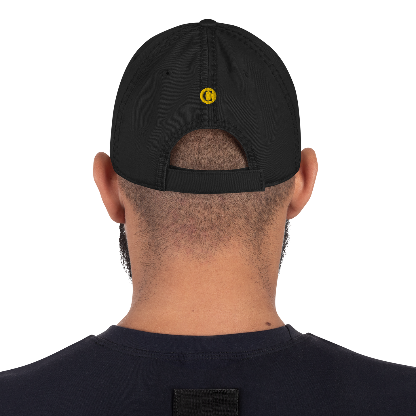 Detroit 'Old French D' Distressed Dad Hat (w/ Side Design) | Gold Embroidery