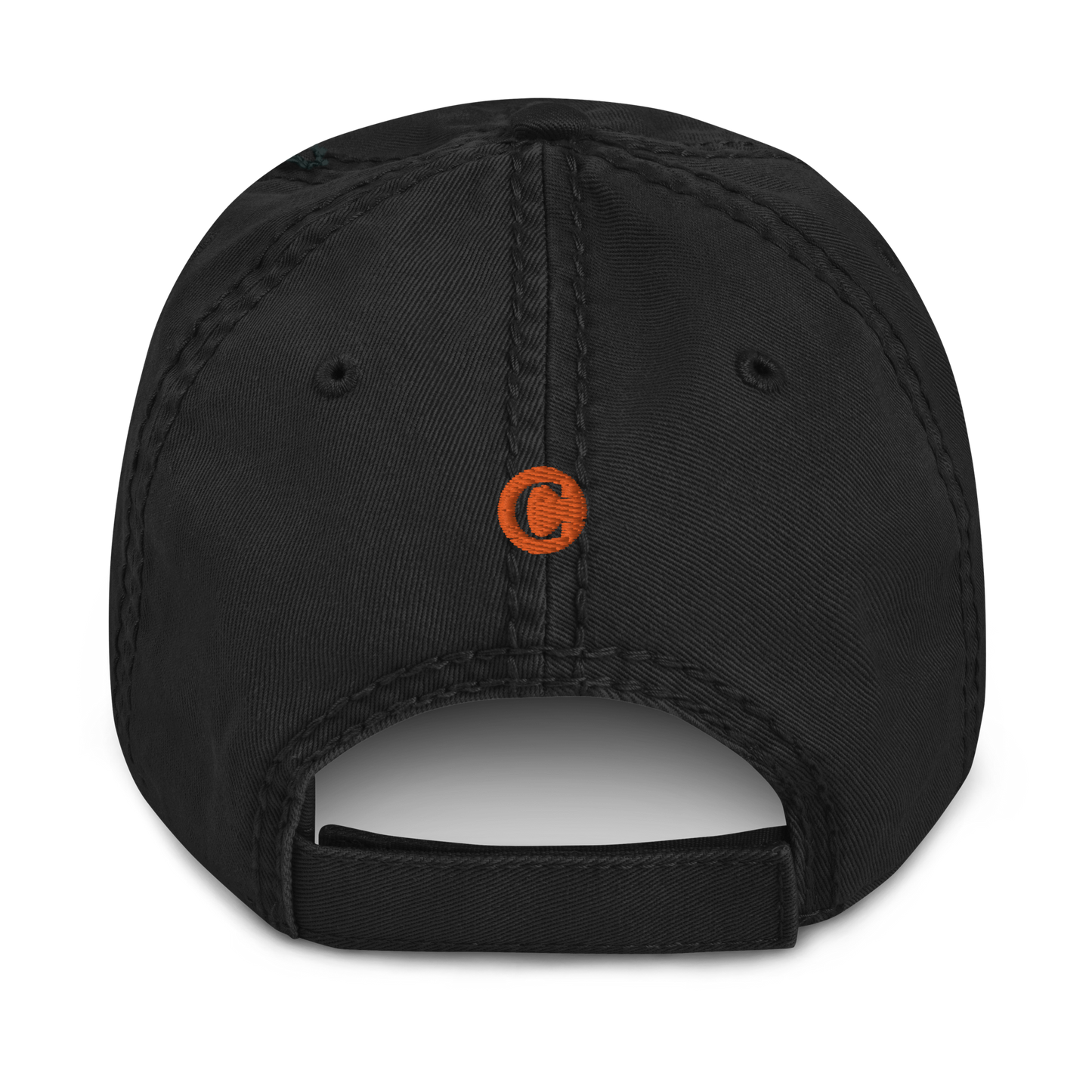 Detroit 'Old French D' Distressed Dad Hat (w/ Side Design) | Orange Embroidery