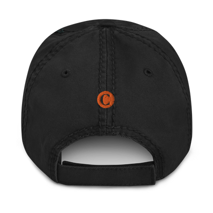 Detroit 'Old French D' Distressed Dad Hat (w/ Side Design) | Orange Embroidery