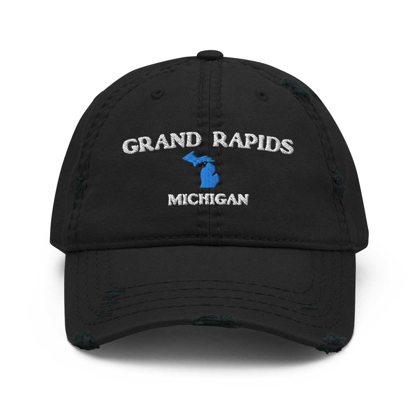 'Grand Rapids Michigan' Distressed Dad Hat (w/ Michigan Outline)