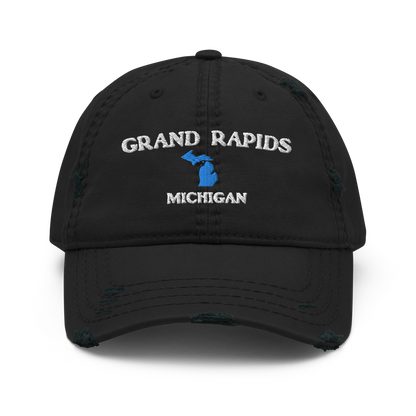 'Grand Rapids Michigan' Distressed Dad Hat (w/ Michigan Outline)