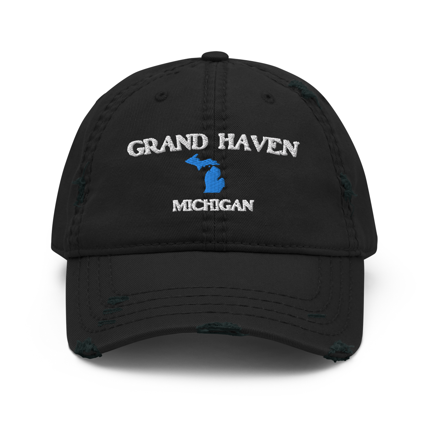 'Grand Haven Michigan' Distressed Dad Hat (w/ Michigan Outline)