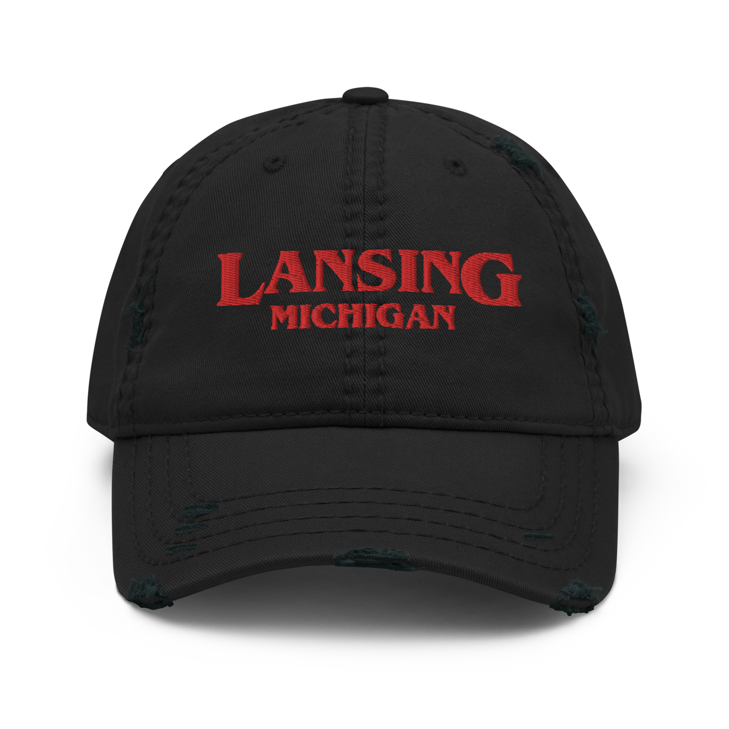 'Lansing Michigan' Distressed Dad Hat (1980s Drama Parody)