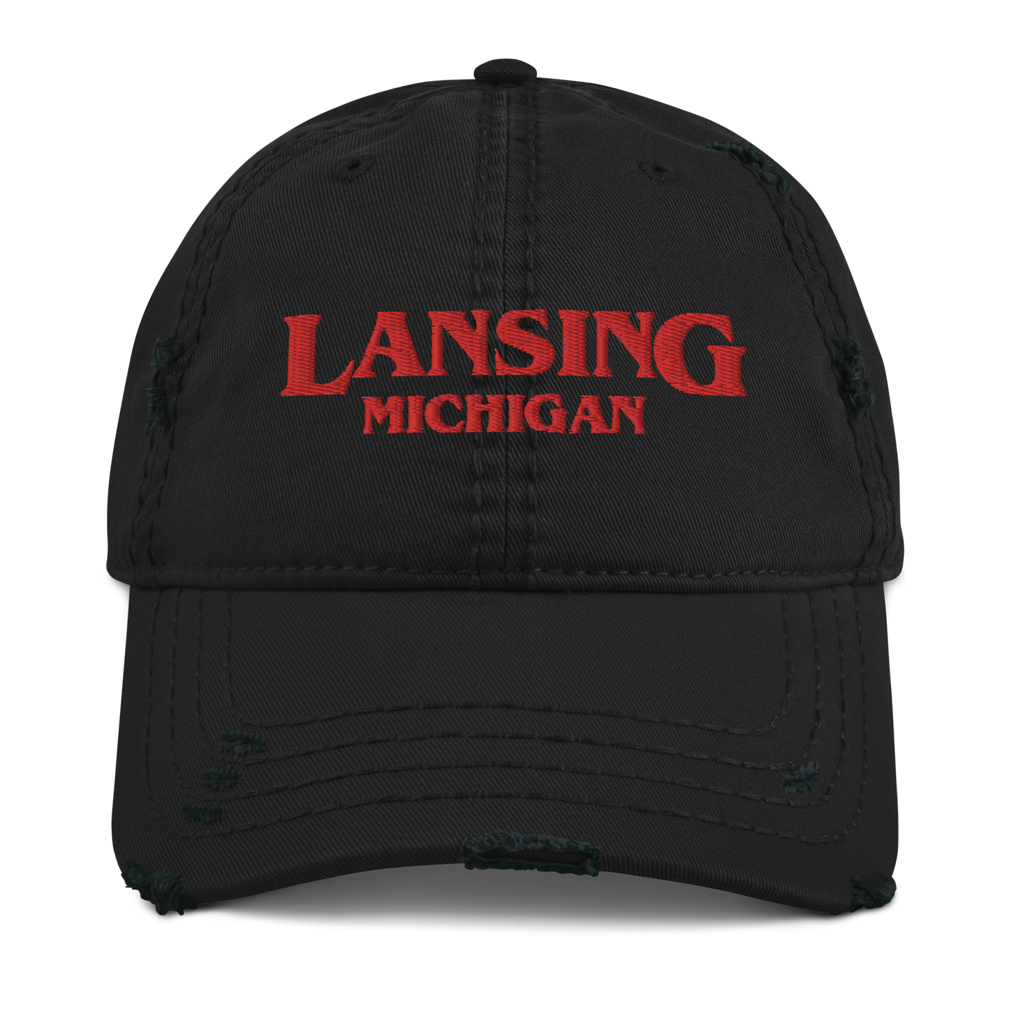 'Lansing Michigan' Distressed Dad Hat (1980s Drama Parody)