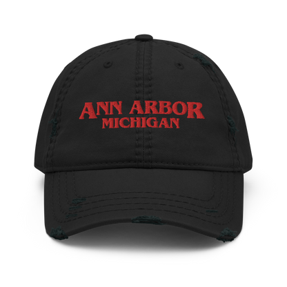 'Ann Arbor Michigan' Distressed Dad Hat (1980s Drama Parody)