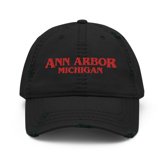 'Ann Arbor Michigan' Distressed Dad Hat (1980s Drama Parody)