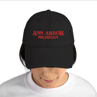 'Ann Arbor Michigan' Distressed Dad Hat (1980s Drama Parody)