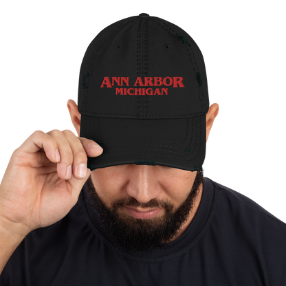 'Ann Arbor Michigan' Distressed Dad Hat (1980s Drama Parody)