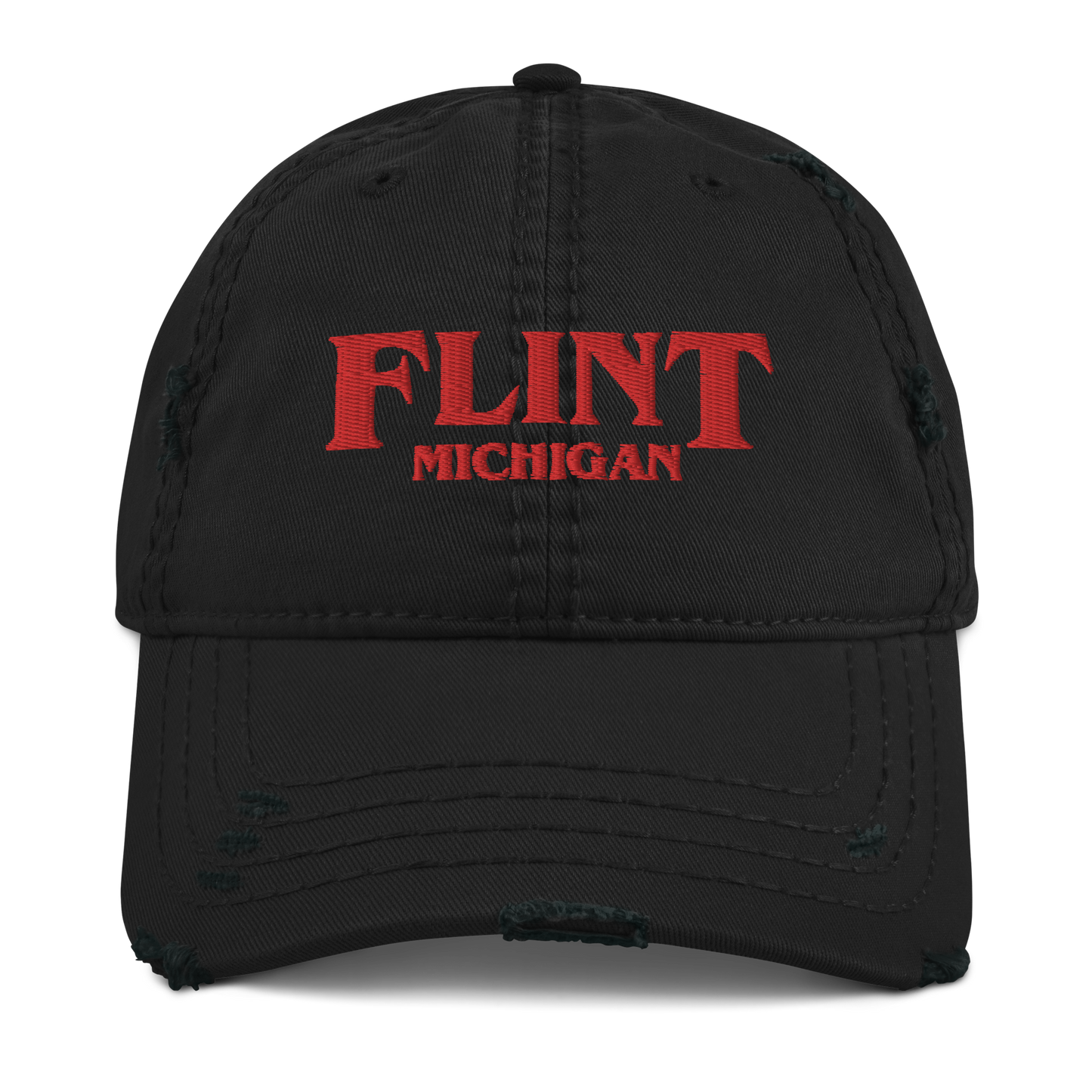 'Flint Michigan' Distressed Dad Hat (1980s Drama Parody)