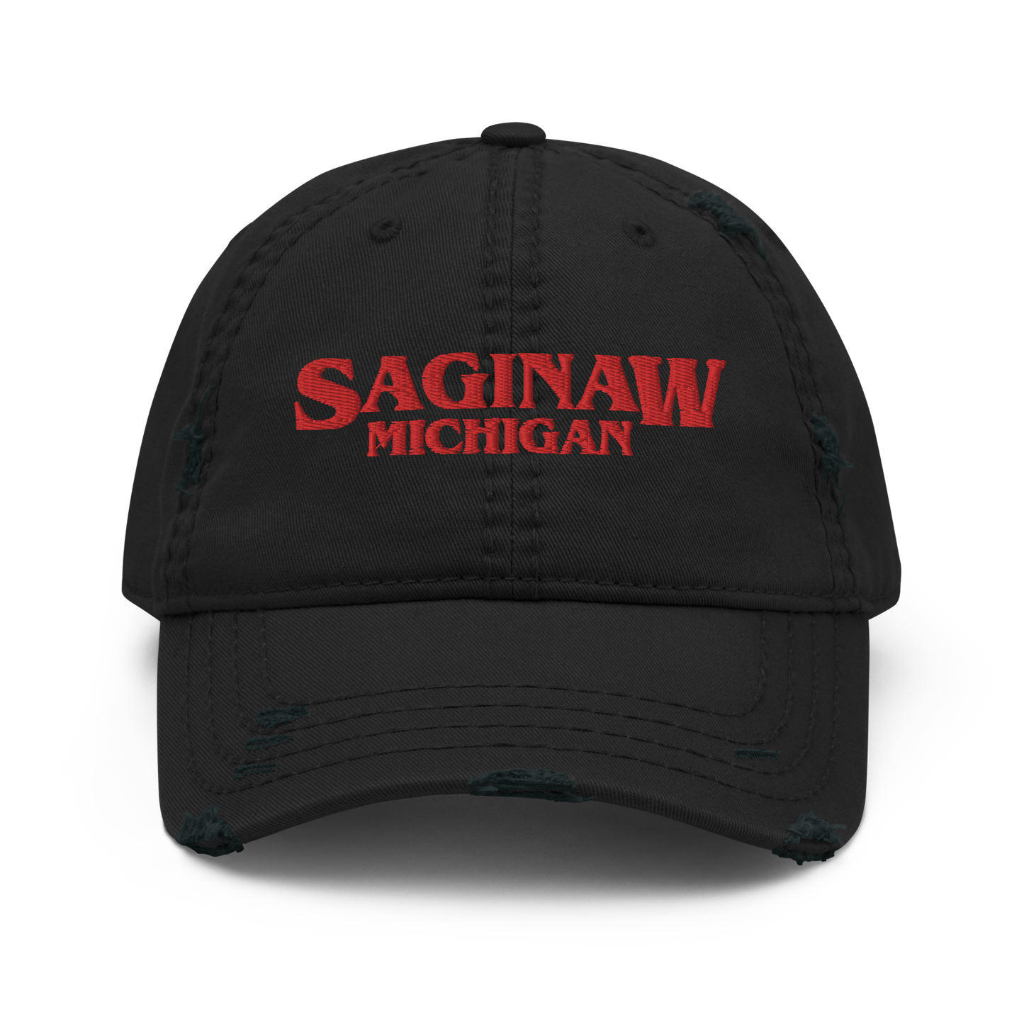 'Saginaw Michigan' Distressed Dad Hat (1980s Drama Parody)