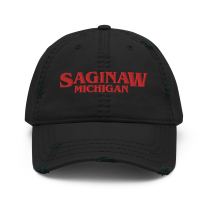 'Saginaw Michigan' Distressed Dad Hat (1980s Drama Parody)