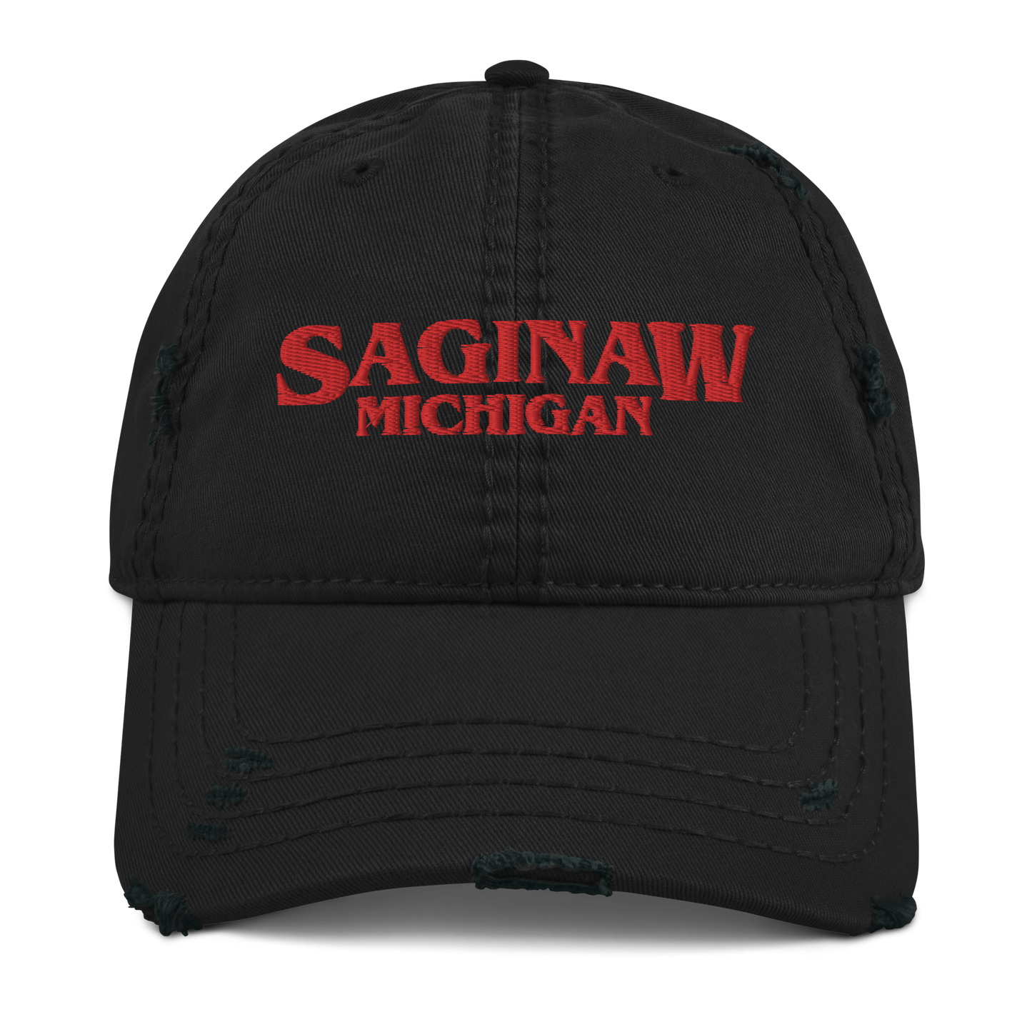 'Saginaw Michigan' Distressed Dad Hat (1980s Drama Parody)