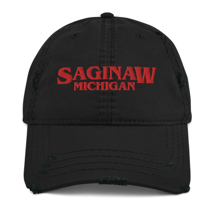 'Saginaw Michigan' Distressed Dad Hat (1980s Drama Parody)