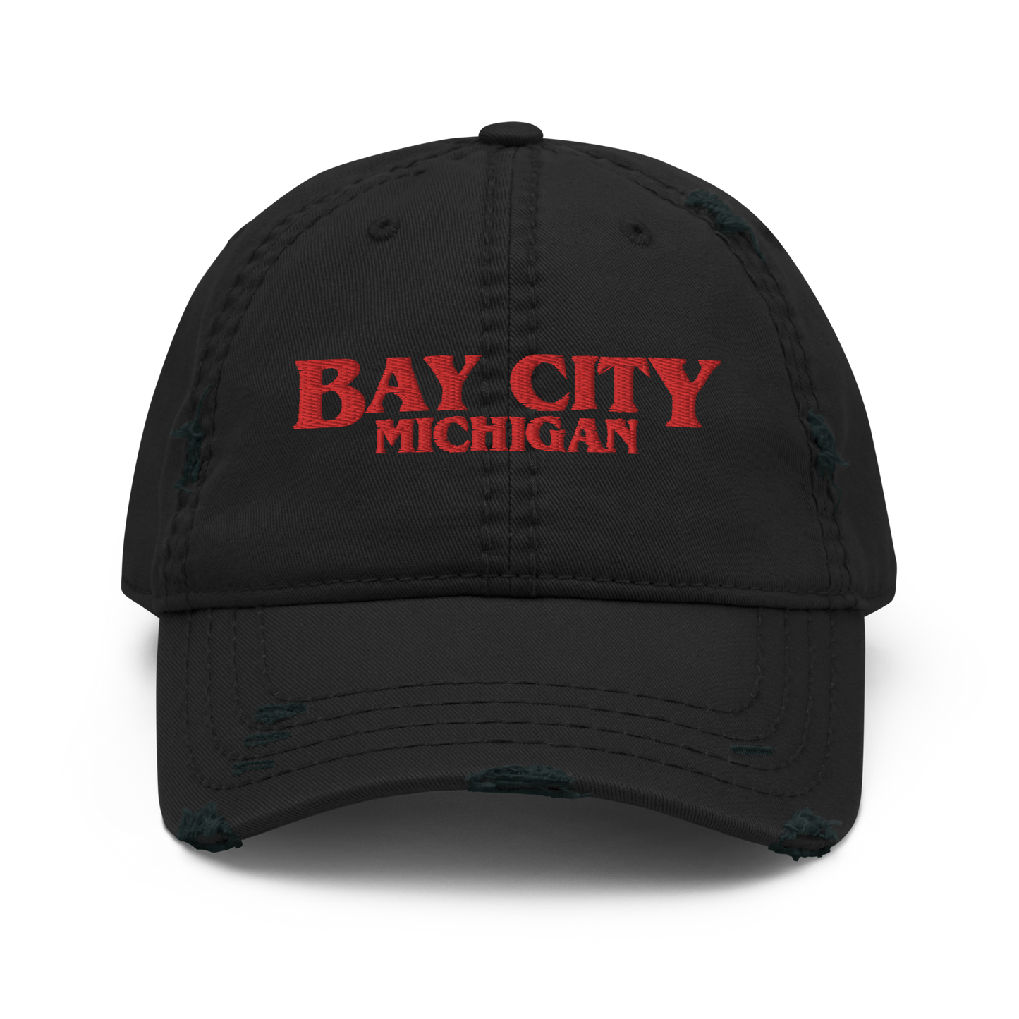 'Bay City Michigan' Distressed Dad Hat (1980s Drama Parody)