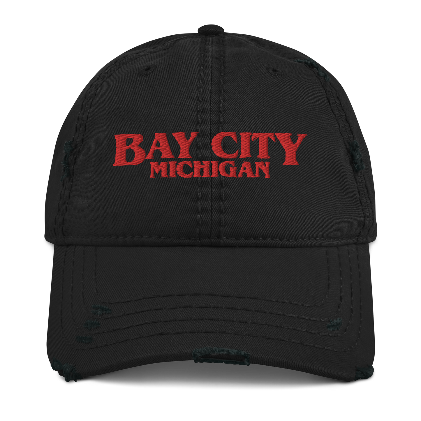 'Bay City Michigan' Distressed Dad Hat (1980s Drama Parody)