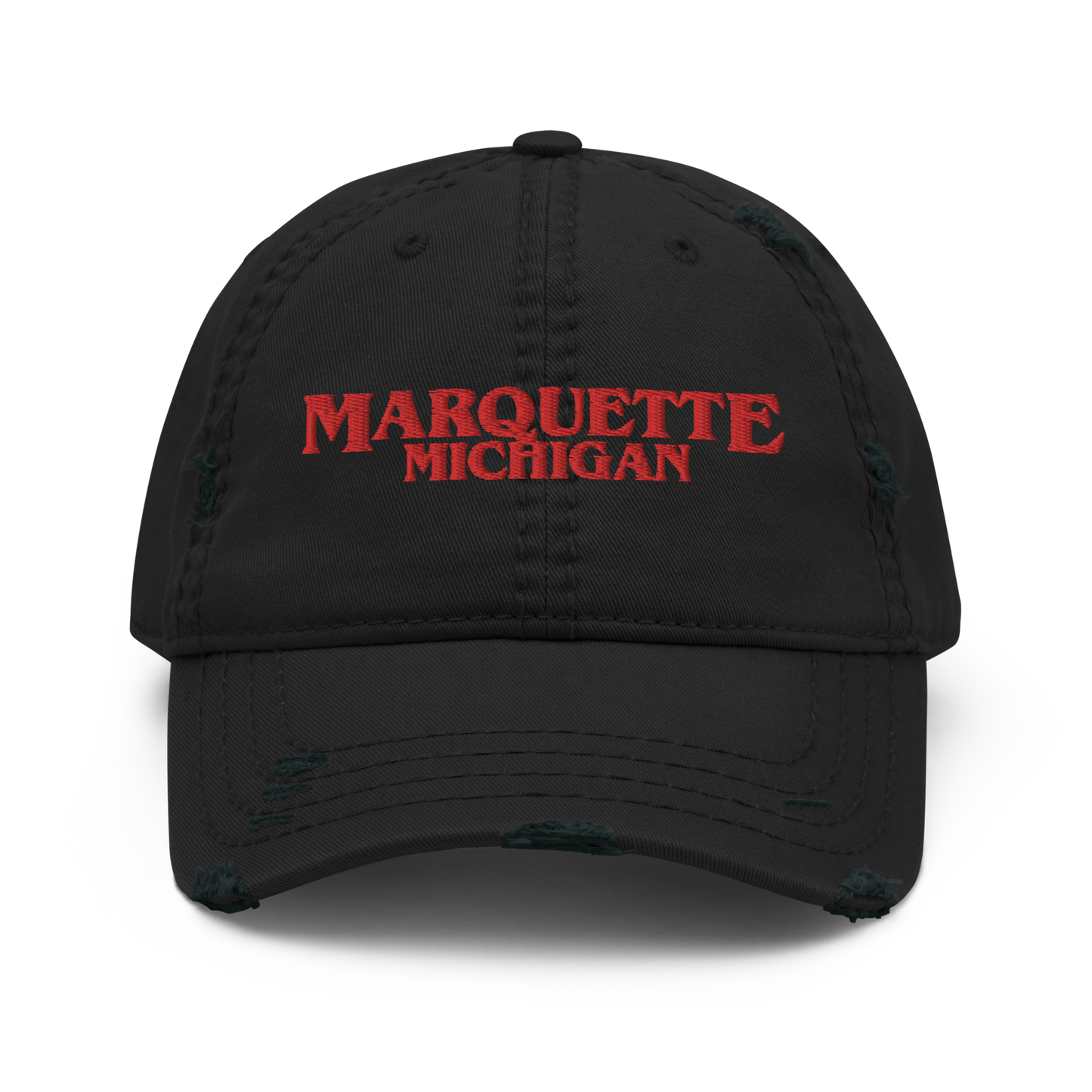 'Marquette Michigan' Distressed Dad Hat (1980s Drama Parody)