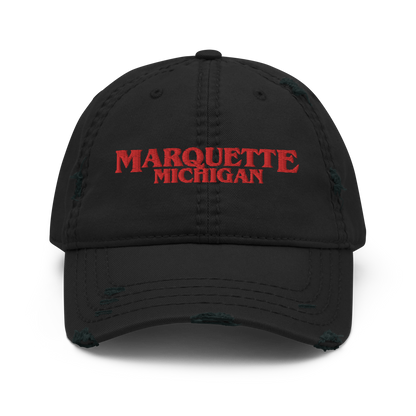 'Marquette Michigan' Distressed Dad Hat (1980s Drama Parody)