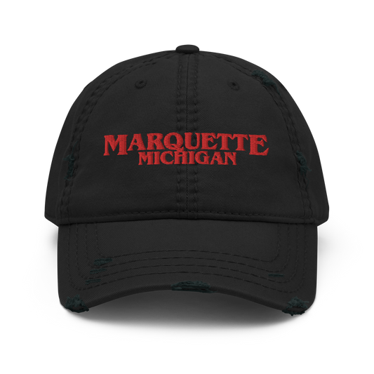 'Marquette Michigan' Distressed Dad Hat (1980s Drama Parody)