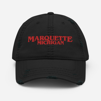 'Marquette Michigan' Distressed Dad Hat (1980s Drama Parody)