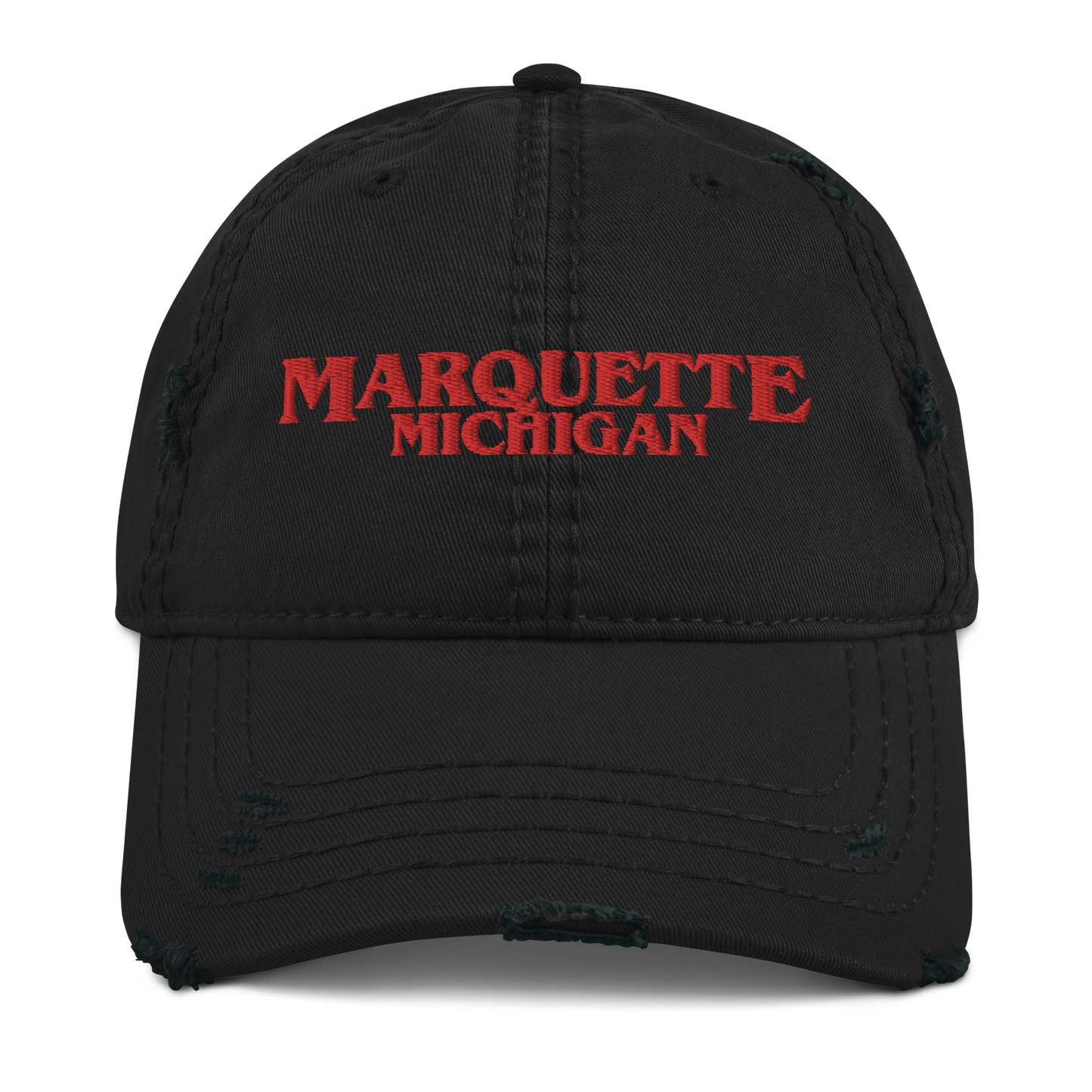 'Marquette Michigan' Distressed Dad Hat (1980s Drama Parody)