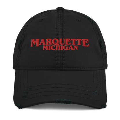 'Marquette Michigan' Distressed Dad Hat (1980s Drama Parody)