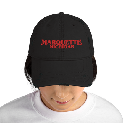 'Marquette Michigan' Distressed Dad Hat (1980s Drama Parody)