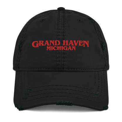'Grand Haven Michigan' Distressed Dad Hat (1980s Drama Parody)