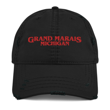 'Grand Marais Michigan' Distressed Dad Hat (1980s Drama Parody)