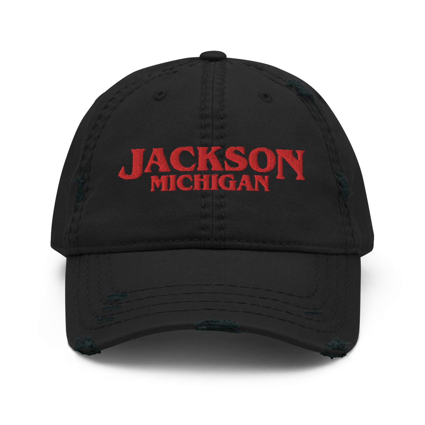 'Jackson Michigan' Distressed Dad Hat (1980s Drama Parody)