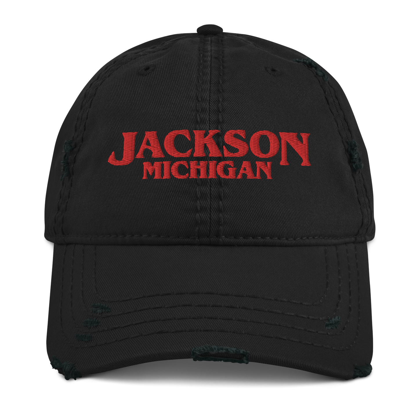 'Jackson Michigan' Distressed Dad Hat (1980s Drama Parody)