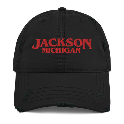 'Jackson Michigan' Distressed Dad Hat (1980s Drama Parody)