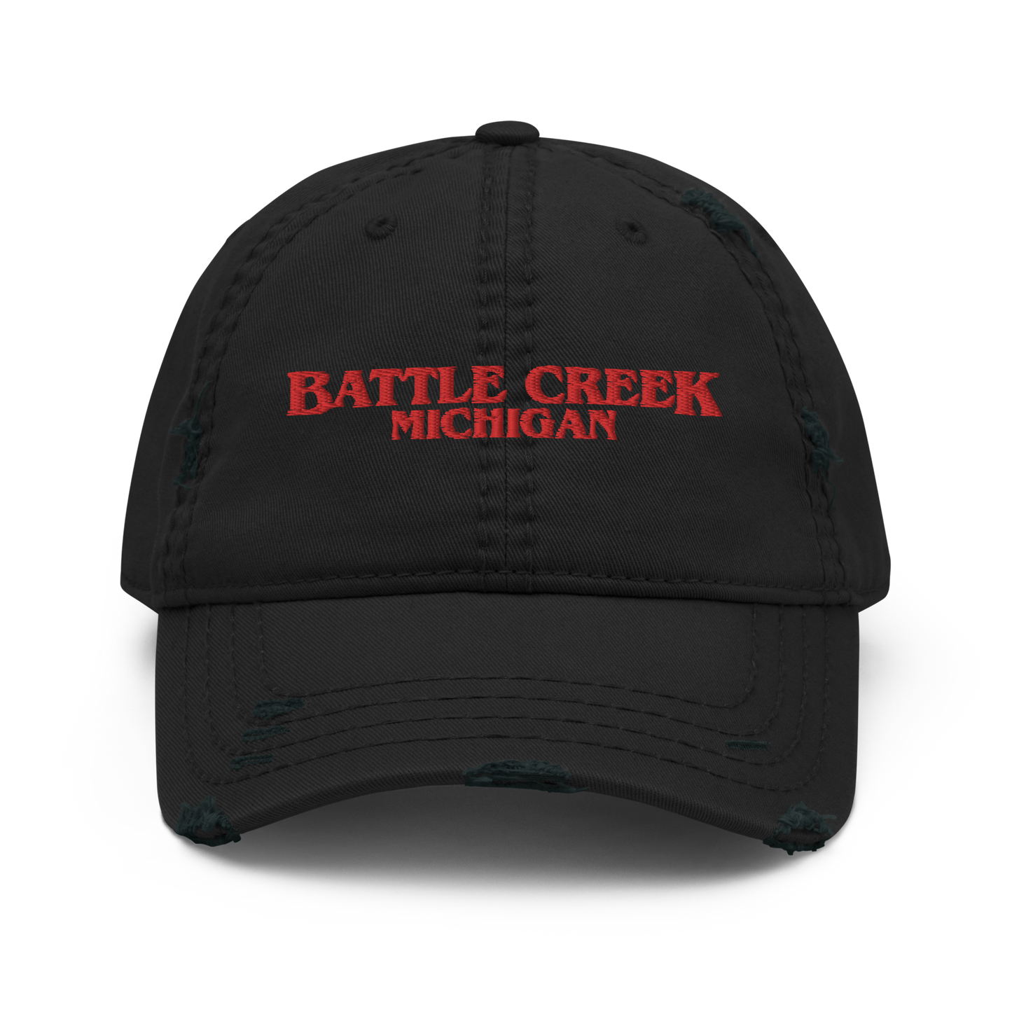 'Battle Creek Michigan' Distressed Dad Hat (1980s Drama Parody)