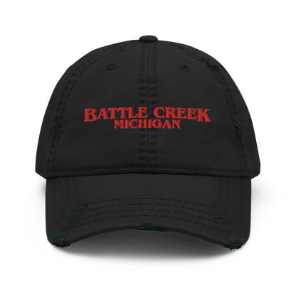 'Battle Creek Michigan' Distressed Dad Hat (1980s Drama Parody)