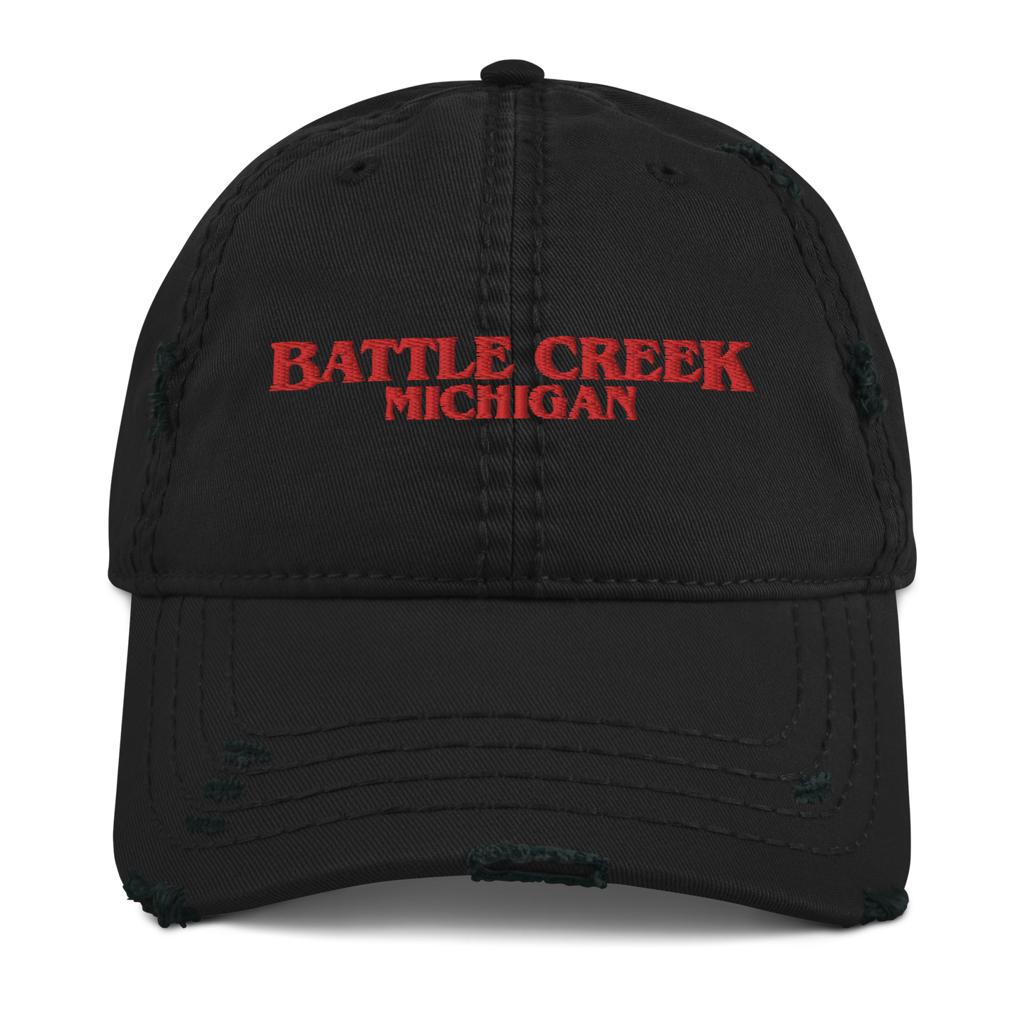 'Battle Creek Michigan' Distressed Dad Hat (1980s Drama Parody)