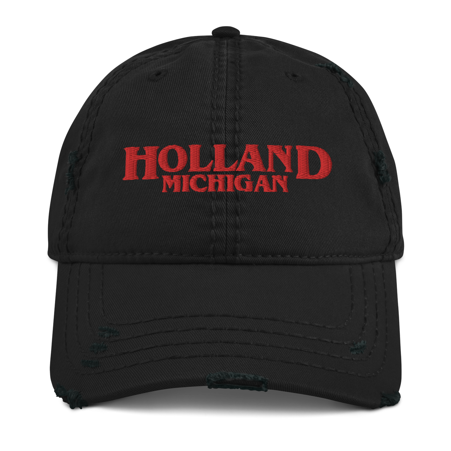 'Holland Michigan' Distressed Dad Hat (1980s Drama Parody)